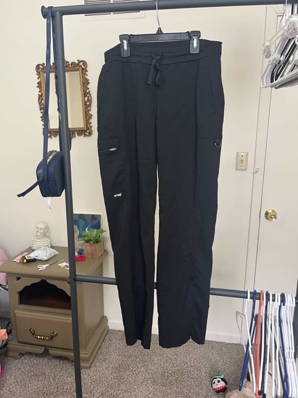 Grey's Anatomy Black Straight-Leg Drawstring Scrub Pants - Picture 2 of 4